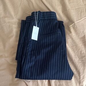Abercrombie & Fitch Sloane Tailored Navy Pinstripe Trousers